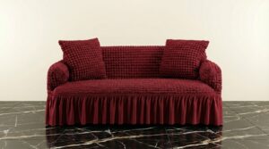 Turkish Style Bubble Sofa Cover Maroon