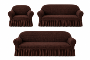 Alternative view of Turkish Style Bubble Sofa Cover Chocolate Brown
