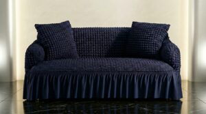 Turkish Style Bubble Sofa Cover Navy