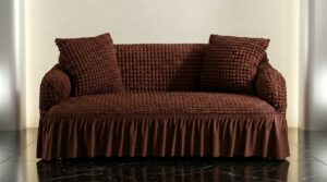 Turkish Style Bubble Sofa Cover Chocolate Brown