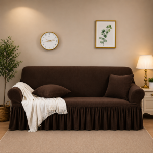 Mesh Fitted Sofa Cover – Dark Brown Color