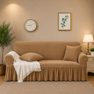 Mesh Fitted Sofa Cover – Light Brown