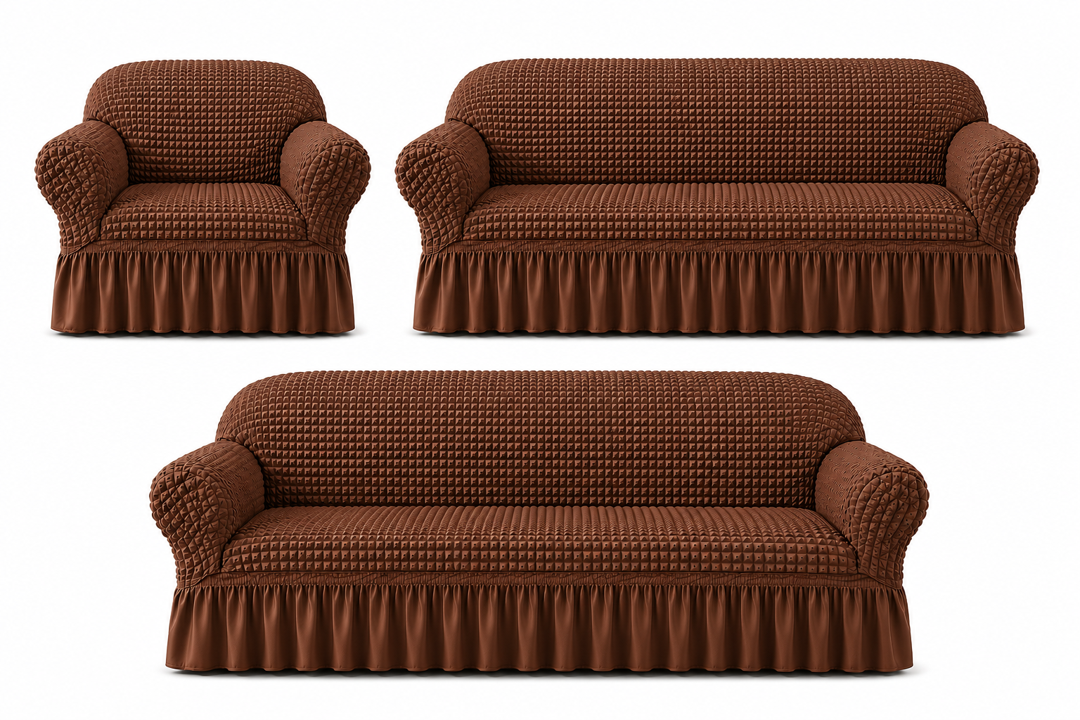 Turkish Style Bubble Sofa Cover Copper - Image 2