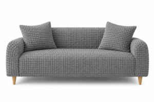 Alternative view of Fitted Style Bubble Stuff Sofa Cover Grey