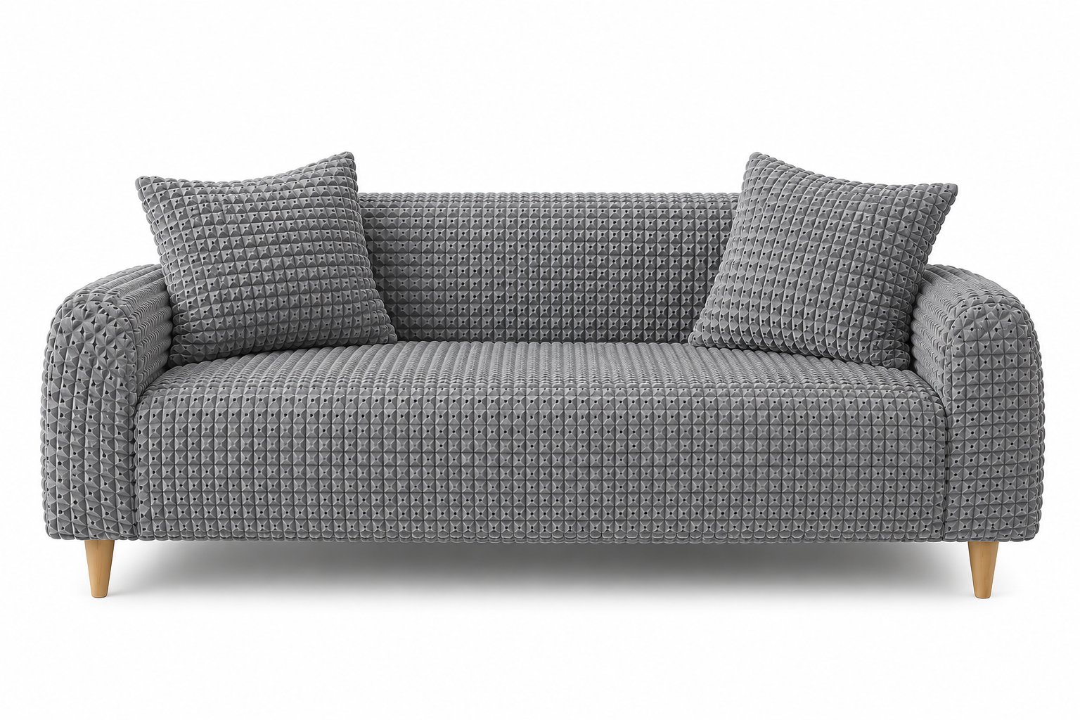 Fitted Style Bubble Stuff Sofa Cover Grey - Image 2