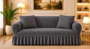 Turkish Style Bubble Sofa Cover Gray