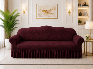Butterfly Black Sofa Covers Dark Maroon Color