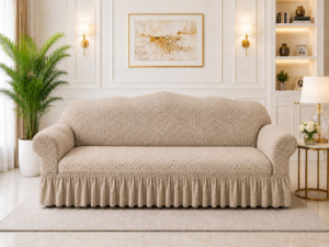 Butterfly Black Sofa Covers Light Beige Color