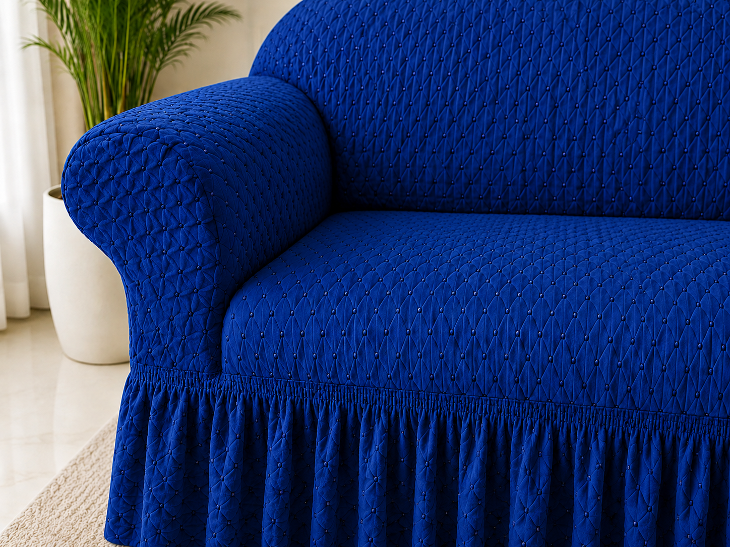 Butterfly Black Sofa Covers Navy Blue Color - Image 2