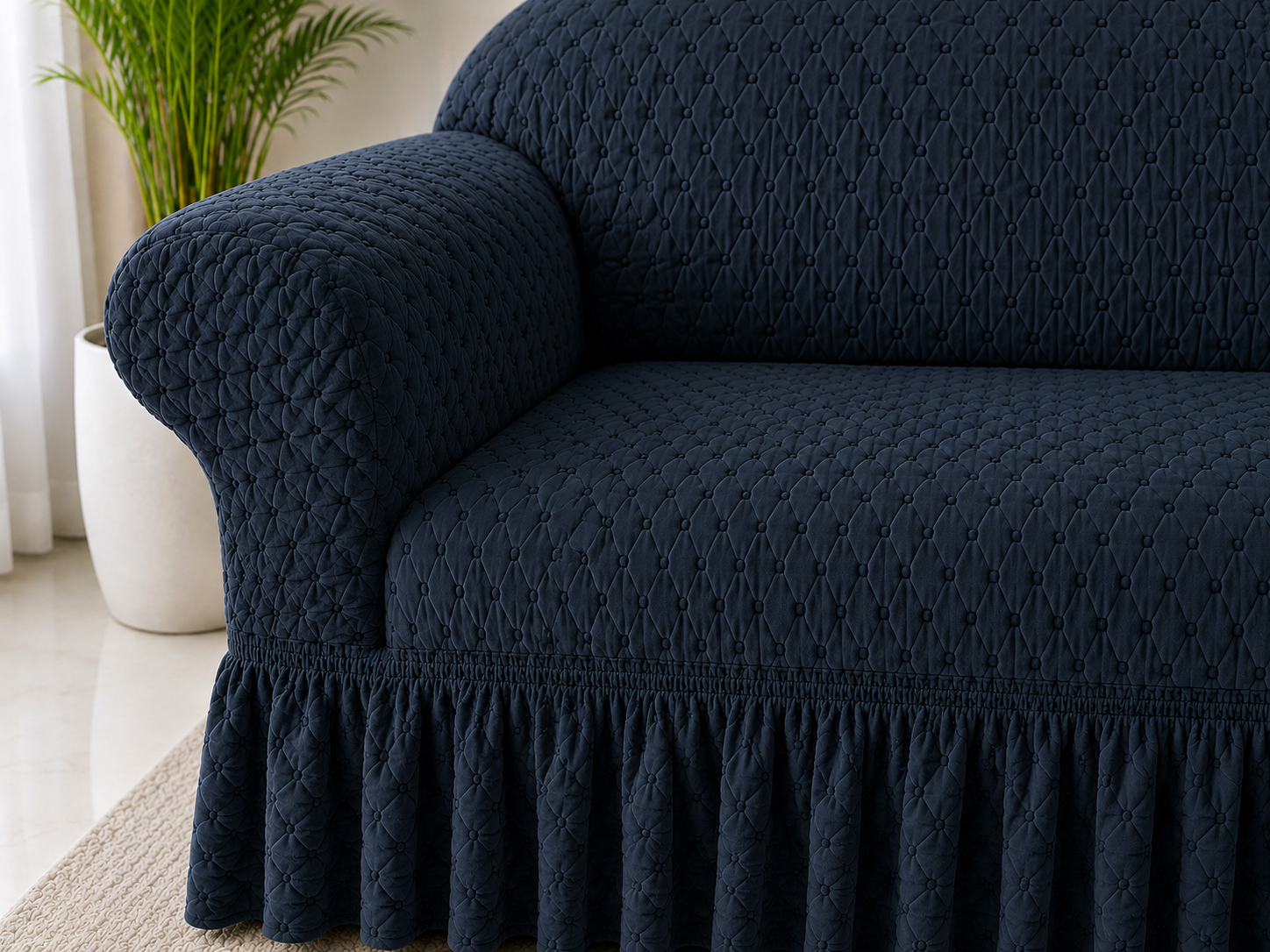 Butterfly Black Sofa Covers Turkish Blue Color - Image 2