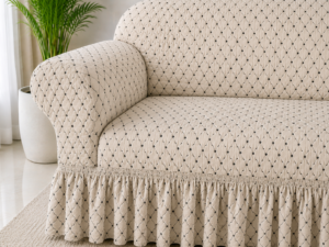 Alternative view of Butterfly Black Sofa Covers Light Beige Color