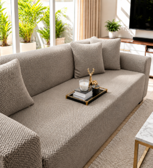 Tile Print Sofa Covers Mouse Skin Color