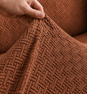 Alternative view of Tile Print Sofa Covers Rust Color