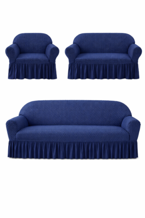 Alternative view of Butterfly White Sofa Covers Navy Blue Color