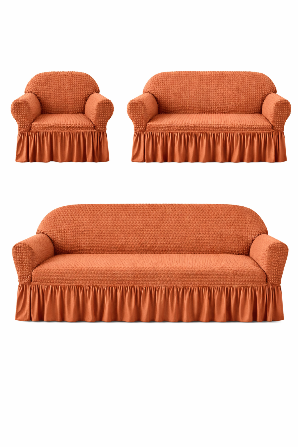 Butterfly White Sofa Covers Copper or Brown Color - Image 2