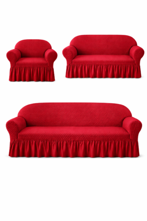 Alternative view of Butterfly White Sofa Covers Maroon Color