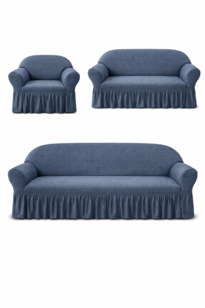 Alternative view of Butterfly White Sofa Covers Turkish Blue Color