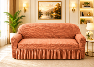 Butterfly White Sofa Covers Copper or Brown Color