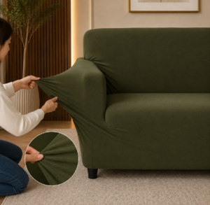 Alternative view of China Jersey Fitted Sofa Covers Green Color