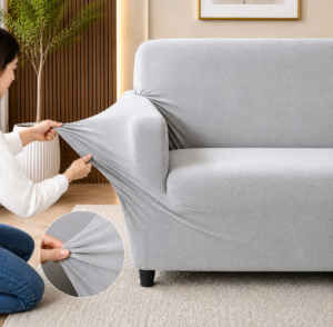 Alternative view of China Jersey Fitted Sofa Covers Light Grey Color