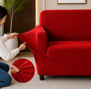 Alternative view of China Jersey Fitted Sofa Covers Red Color