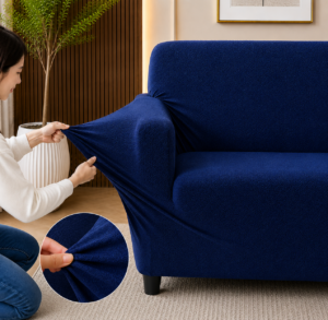 Alternative view of China Jersey Fitted Sofa Covers Navy Blue Color
