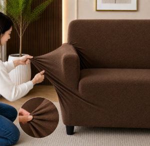 Alternative view of China Jersey Fitted Sofa Covers Medium Brown Color