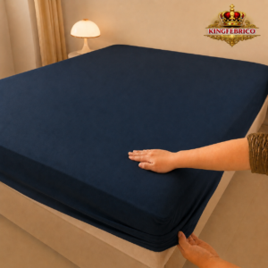 Alternative view of Terry Mattress Cover Navy Blue Color