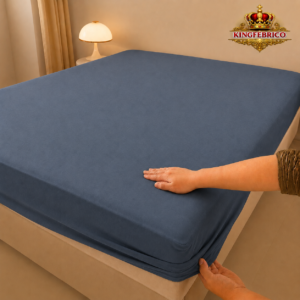 Alternative view of Terry Mattress Cover Slate Blue Color