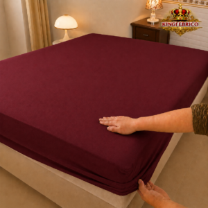 Alternative view of Terry Mattress Cover Maroon / Burgundy Color