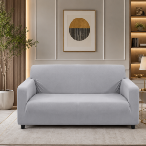 China Jersey Fitted Sofa Covers Light Grey Color