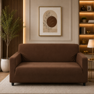 China Jersey Fitted Sofa Covers Medium Brown Color
